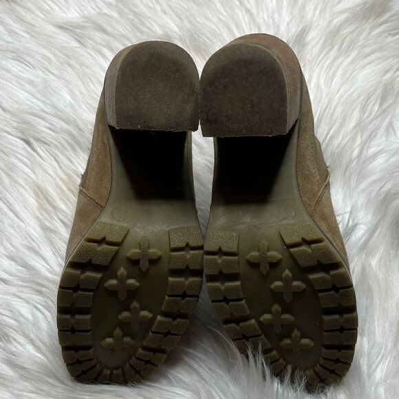 Crevo Alicia Chelsea Hiker Heeled Suede Boots Dark Taupe Size 6.5 - Picture 7 of 8